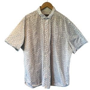 Johnston & Murphy Blue Floral Casual Button Down Shirt